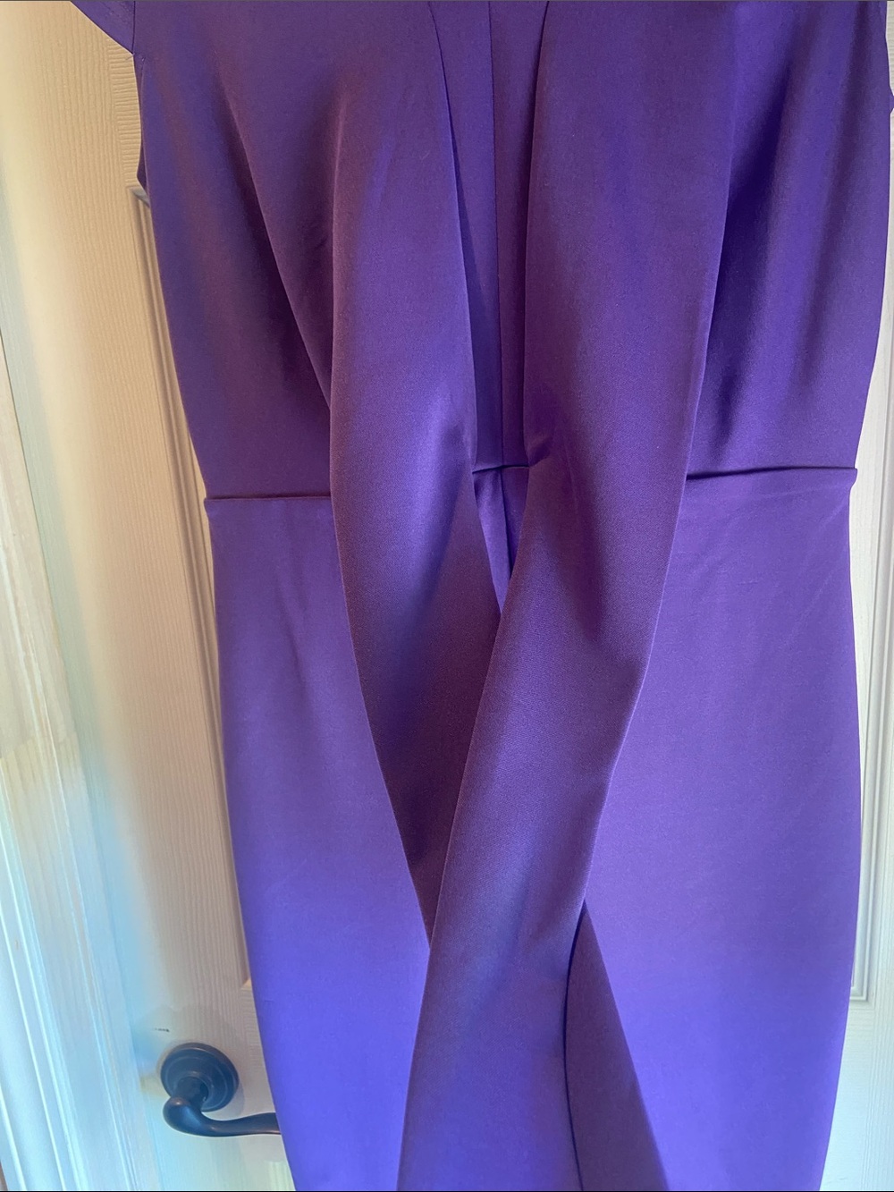 Grace Karin Purple V-Neck Cap-Sleeve Midi Sheath Dress - Picture 7 of 10